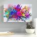 Ebern Designs Dark Color Explosion' Oil Painting Print on Wrapped Canvas in Blue/Indigo/Pink | 16 H x 2 D in | Wayfair