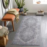 Tavas 7'10" x 10'2" Updated Traditional Farmhouse Charcoal/Cream/Gray/Light Blue/Medium Green/Tan Washable Area Rug - Hauteloom