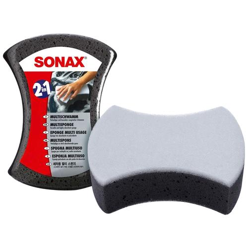 Sonax Reinigungsschwamm Schwamm Multi, (1 St.), Multischwamm 2 in 1 grau Autopflege Autozubehör Reifen
