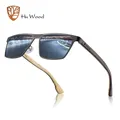 Hu Wood-Lunettes de soleil polarisées pour hommes et femmes style vintage monture en acier