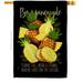 Breeze Decor Be A Pineapple House Flag Fruits Food 28 X40 Inches Double-Sided Decorative Decoration Yard Banner in Black/Yellow | Wayfair