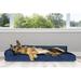 FurHaven Plush & Velvet Deluxe Chaise Lounge Bolster Metal in Blue | 8 H x 40 W x 32 D in | Wayfair 24536405