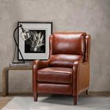 Lark Manor™ Ansa 29" Wide Cigar Manual Club Recliner Mildew Resistant/Stain Resistant/Genuine Leather/Water Resistant in Brown/Red | Wayfair