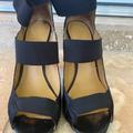 Nine West Shoes | Black Fur Strappy Sandals | Color: Black | Size: 9