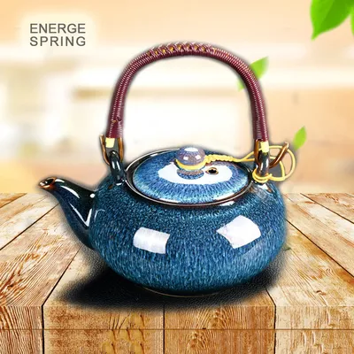 Énerge – grande théière en céramique à poignée pour la maison 700ML accessoires de salon de thé