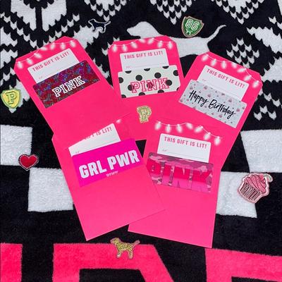 Pink Victoria's Secret Accessories | 5/$35 Vs Pink Gift Card Holder Rare Htf | Color: Pink/White | Size: 5 Gift Card Holders