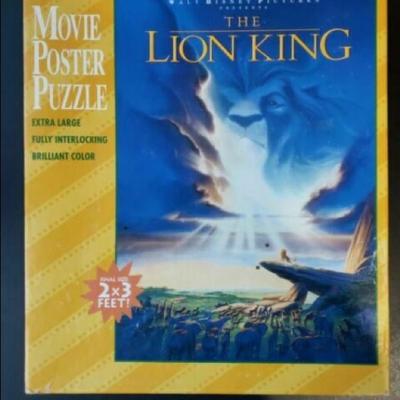 Disney Toys | Lion King Golden Puzzle Movie Poster | Color: Blue/Yellow | Size: Osb