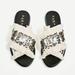 Zara Shoes | Iso Zara Fabric Fringe Textured Jeweled Slides | Color: Black/Cream | Size: Various