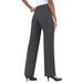 Plus Size Women's Classic Bend Over® Pant by Roaman's in Dark Charcoal (Size 14 W) Pull On Slacks