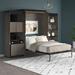 Mercury Row® Armiead Queen Murphy Bed w/ Shelving & Fold-Out Desk (125W), Wood in Gray/White/Brown | 89.7 H x 123.6 W x 69.2 D in | Wayfair