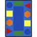 Blue 92 x 64 x 0.5 in Area Rug - Joy Carpets kids Kid Essentials Early Childhood Sitting Shapes Rug, Multicolored, 5'4" x 7'8" | Wayfair 1671C