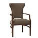 Fairfield Chair Powell Upholstered Wingback Arm Chair Fabric in Gray/Brown | 38 H x 23 W x 25 D in | Wayfair 8484-04_ 9953 76_ Walnut