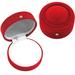 The Holiday Aisle® 3" Plush Velour Round & Domed Hinged Gift Box, Pendant Fabric in Red | 1.75 H x 3 W x 3 D in | Wayfair