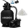 Arebos - Sandfilteranlage mit Pumpe inkl. 700g Filterbälle Schwarz 400W 10.200 L/h Tankvolumen bis