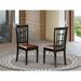 Charlton Home® Aubervilliers Dining Chair Faux Leather/Wood/Upholstered in Black/Brown | 39 H x 17 W x 20 D in | Wayfair