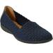 Extra Wide Width Women's The Bethany Flat by Comfortview in Navy Metallic (Size 8 1/2 WW)