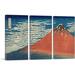 ARTCANVAS Fine Wind, Clear Weather Red Fuji 1831 by Katsushika Hokusai - 3 Piece Wrapped Canvas Painting Print Set | Wayfair HOKUSA11-3S-60x40