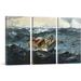 ARTCANVAS The Gulf Stream 1899 by Winslow Homer - 3 Piece Wrapped Canvas Painting Print Set Metal | 40 H x 60 W x 0.75 D in | Wayfair