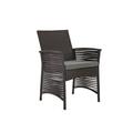 Bay Isle Home™ Codman Backyard Pool Steel Frame Patio Chair w/ Cushions (4 Chairs of Set) Wicker/Rattan in Black/Brown | Wayfair