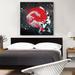 ARTCANVAS Ying Yang Koi Carp Fish Japan Flag Kohaku - Wrapped Canvas Graphic Art Print Canvas, Wood in White | 36 H x 36 W x 1.5 D in | Wayfair