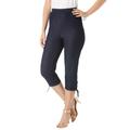 Plus Size Women's Comfort Stretch Lace-Up Capri Jean by Denim 24/7 in Indigo Wash (Size 20 W)