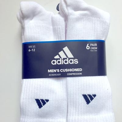 Adidas Underwear & Socks | Adidas Men’s Cushioned Aeroready Compression Socks | Color: White | Size: 6-12