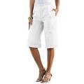 Plus Size Women's Complete Cotton Bermuda Short by Roaman's in White Denim (Size 24 W) Shorts