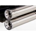 FALCON Double Groove complete exhaust system high gloss polished stainless steel silver