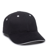 Outdoor Cap GL-845 Brushed Twill Sandwich Visor in Black/White | Cotton