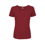 Delta 56535S Women's Dri 30/1's Performance Short Sleeve Top in Cardinal size Small | Ringspun Cotton