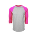 Soffe 210M Adult Classic Heathered Baseball Jersey T-Shirt in Oxford/Pink size Large | Cotton Polyester