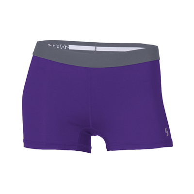 Soffe S1110VP Dri Juniors Compression Short in Purple/Gun Metal size XL | Polyester/Spandex Blend