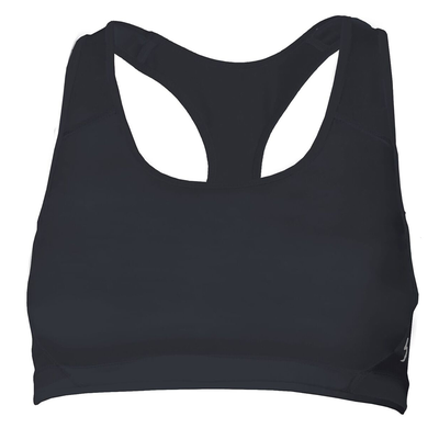 Soffe S1210VP Juniors Mid Impact Bra in Black size XS | Polyester/Spandex Blend