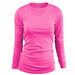 Soffe S6562GP Girls Long Sleeve Crew T-Shirt in Neon Pink size Small | Cotton/Polyester Blend