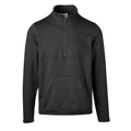 Soffe 6535MU Adult Fleece Quarter Zip - Made in the USA Black Heather size Large | Cotton Polyester