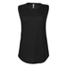 Platinum P515S Women's Slub Sleeveless Crew Neck Top in Black size Large | Ringspun Cotton