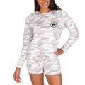 Women's Concepts Sport Camo Green Bay Packers Encounter Long Sleeve Top & Short Set