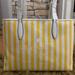 Kate Spade Bags | Authentic Kate Spade Logo Leather/Canvas Zip Tote | Color: White/Yellow | Size: 10.4"H X 14.6"W X 6.6"D