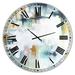 East Urban Home Teal & White Composition - Large Modern Wall Clock Metal in Blue/Green/White | 29 H x 29 W x 1 D in | Wayfair