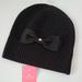 Kate Spade Accessories | Kate Spade Bow Beanie Grosgrain Hat | Color: Black/Gold | Size: Os
