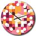 East Urban Home Retro Geometric Design VII - Mid-Century Modern wall clock Metal in Black/Pink/Yellow | 29 H x 29 W in | Wayfair