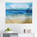 East Urban Home Ambesonne Art Tapestry, Tropical Sandy Beach Pure Waves Tranquil Ocean Under Clouds Summer Scenery | 23 H x 28 W in | Wayfair