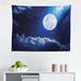 East Urban Home Ambesonne Moon Tapestry, Full Moon Mysterious Falling Stars Heavens Clouds Elements Of Universe | 23 H x 28 W in | Wayfair