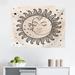 East Urban Home Ambesonne Sketchy Tapestry, Sun & Moon Celestial Composition Day`S Cycle Inspiration | 23 H x 28 W in | Wayfair