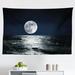 East Urban Home Ambesonne Moon Tapestry, Big Moon & Its Reflection On The Sea Open Sky Ethereal Drawing Style | 30 H x 45 W in | Wayfair