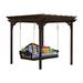 A&L Furniture Western Red Cedar 10 Ft. W x 10 Ft. D Solid Wood Pergola Wood in Brown | 106 H x 120 W x 120 D in | Wayfair 701C-426C-WALNUTSTAIN