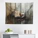 East Urban Home Vintage Tapestry, Vintage Boxing Gloves On The Old Wooden Background Antique Equipment Photo Art Print | 23 H x 28 W in | Wayfair