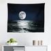 East Urban Home Ambesonne Moon Tapestry, Big Moon & Its Reflection On The Sea Open Sky Ethereal Drawing Style | 23 H x 28 W in | Wayfair