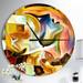 Wade Logan® Way of Inner Paint - Modern wall clock Metal in Brown/Yellow | 29 H x 29 W x 2 D in | Wayfair A5BA0BDA6626486B8D535D1D326EE143