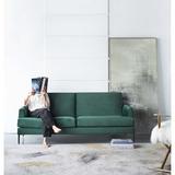 Corrigan Studio® Aretha 76" Wide Square Arm Convertible Sofa in Brown/Green | 31.1 H x 76 W x 31.1 D in | Wayfair 05AB9B47AE0C425898791A2591C21A74